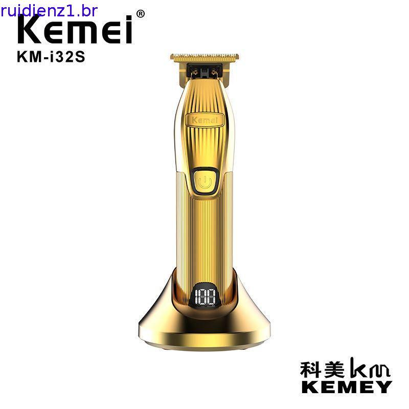 Kemei Hair Clipper Professional Trimmer Barbers Cordless Rechargeable Hair Cutting Grooming Kit T Blade LED Display Zer