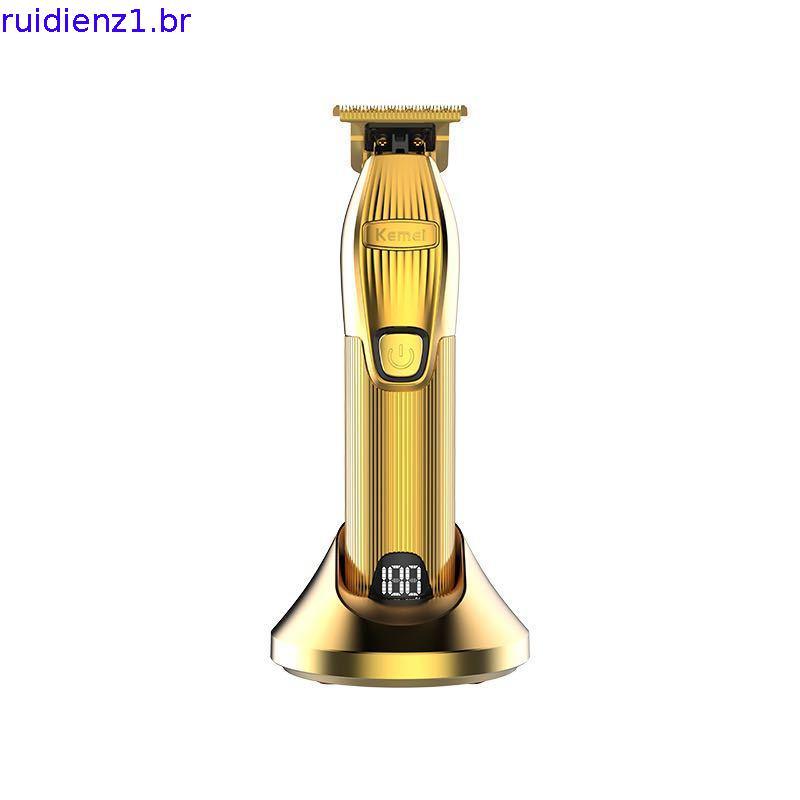 Kemei Hair Clipper Professional Trimmer Barbers Cordless Rechargeable Hair Cutting Grooming Kit T Blade LED Display Zer