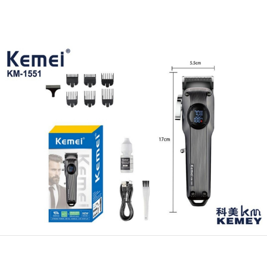 KEMEI km-1551 Professional Hair Clipper High Speed Use Adjustable Cutter Head Hair Clipper Trimmer