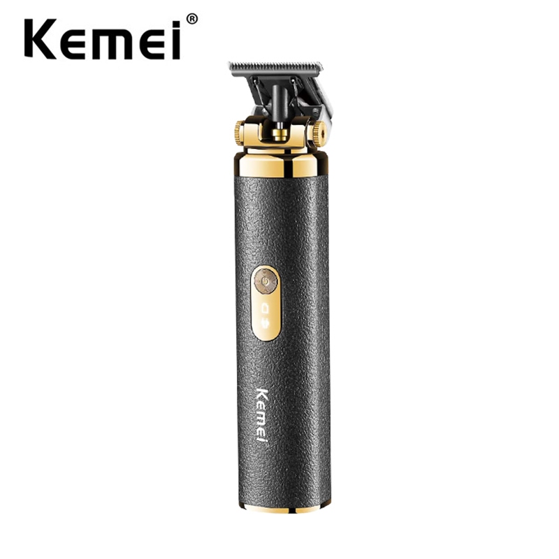 Aparador De Cabelo Kemei Professional Barber Hair Trimmer T-Blade Sem Fio Edgers Recarregáveis Clippers Acabamento Máquina De Corte Para Homens