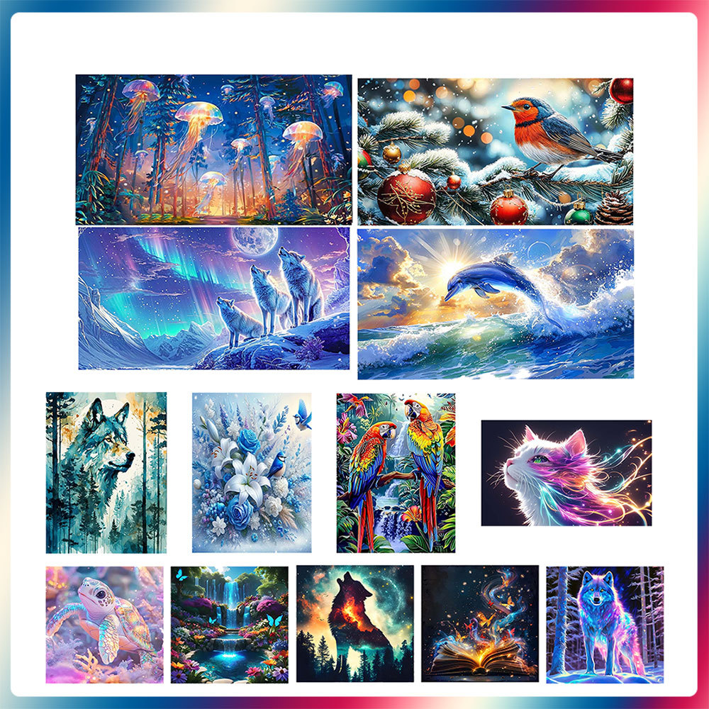 DIY Square Diamond Painting Animal Theme 5D Gem Art Painting para decoração de parede de casa