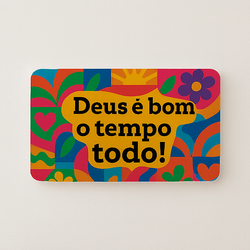 Quadro Decorativo Madeira Deus é Bom o Tempo Todo Decoração Frase Motivadora