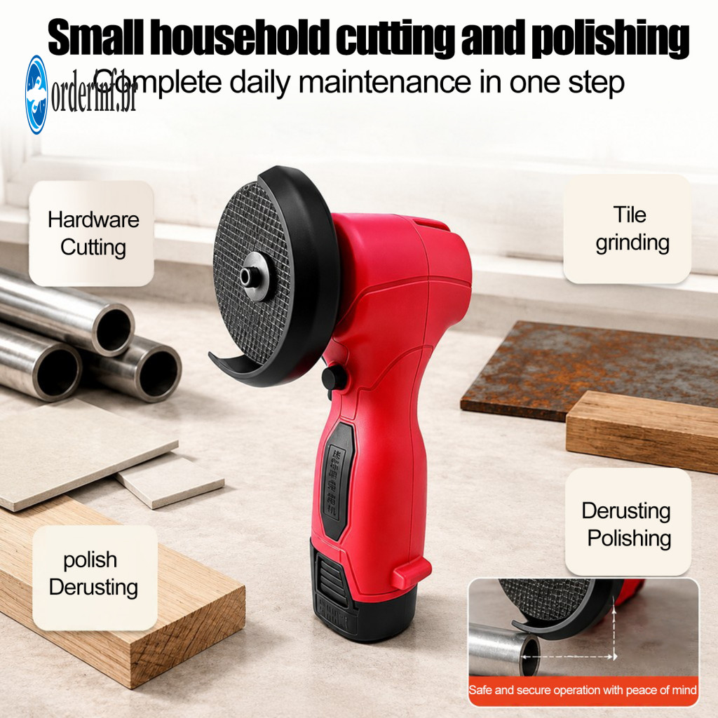 Cordless Angle Grinder Battery Powered Grinding Tool 16.8v Mini 3 Inch Portable Lithium Power for Tile Metal Cutting for