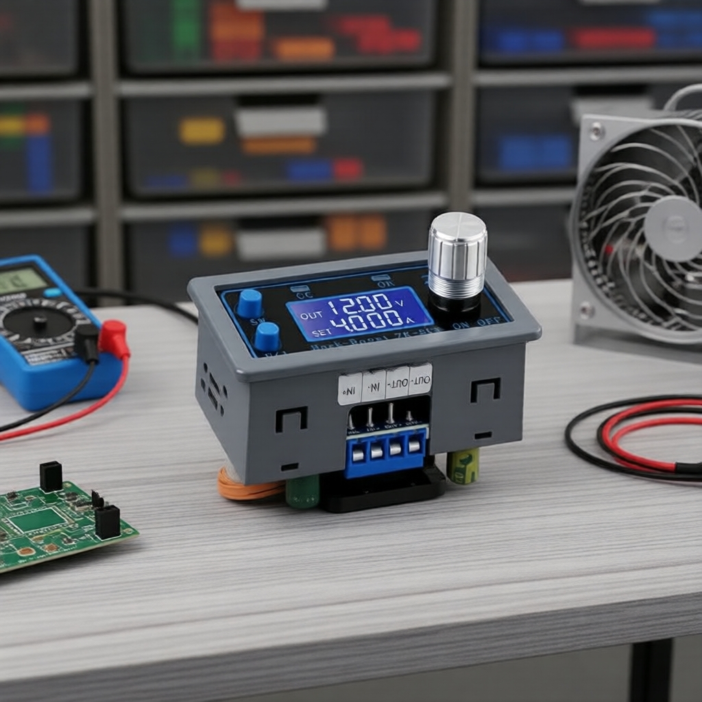 Módulo De Fonte De Alimentação 1 Peça DC Buck Boost Conversor De Energia Cc Cv 0.6-36V 5A 5V 6V 12V 24V Tensão Ajustável