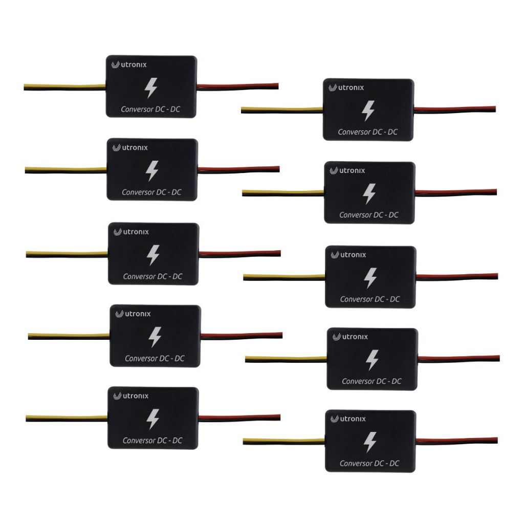 Kit 10 x Conversor de tensão de 24V para 12V 2A universal Entrada 24V saida 12V 2A pico