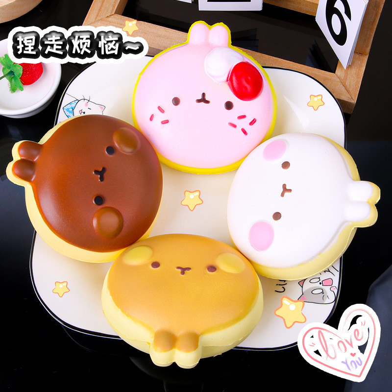 Brinquedo Anti-Stress Squishy Pinch Bunny Biscuit Recuperação lenta