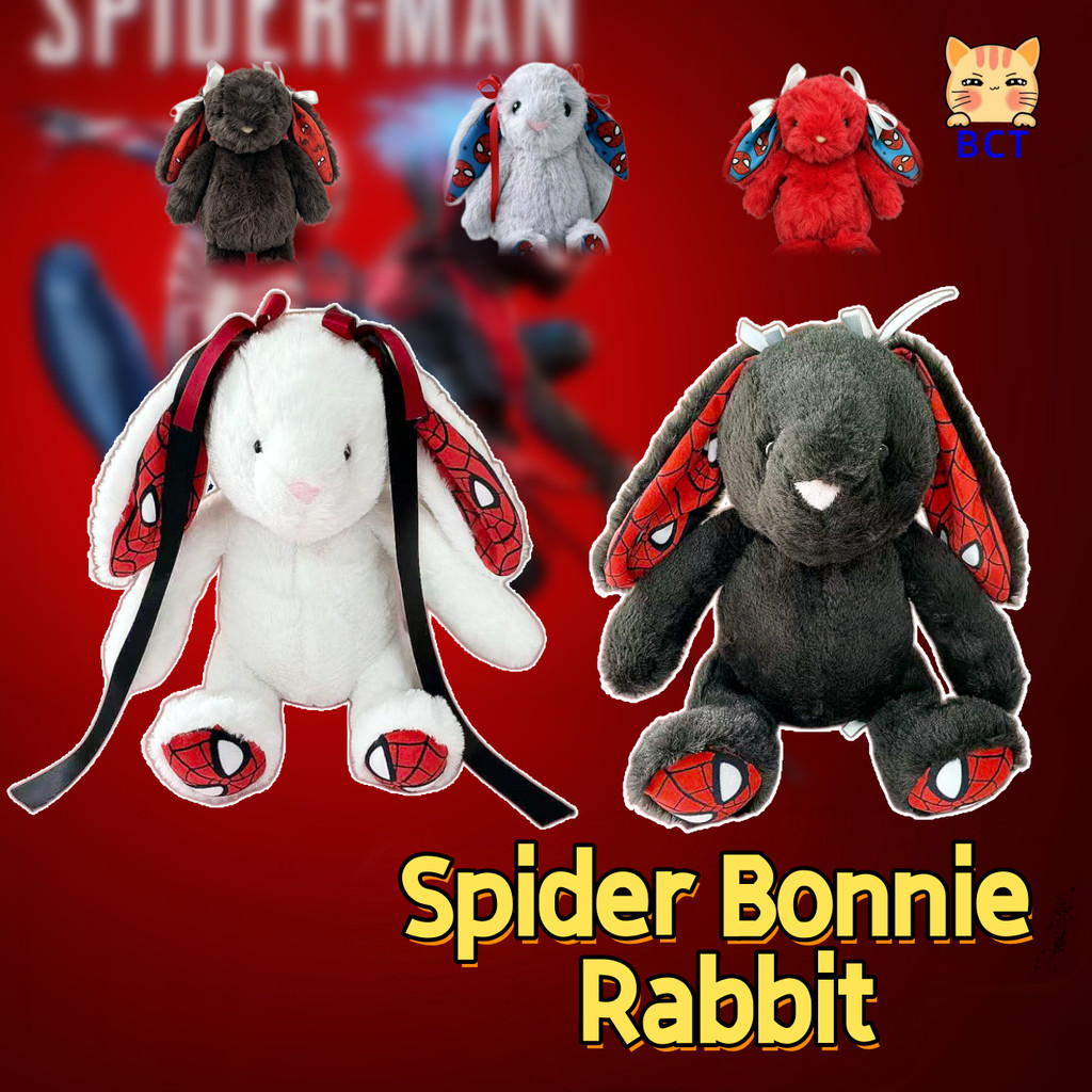 BCT Novo 30 Cm Bonnie Rabbit Plush Boneca Diversão Floral Print Spiderman Bunny Plushies Fofos Brinquedos De Pelúcia Pre