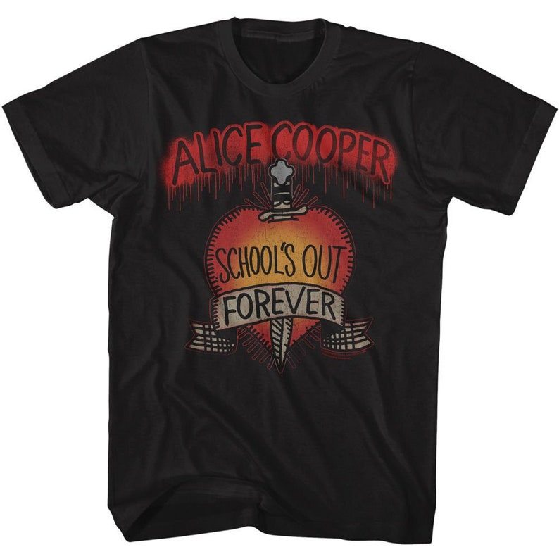 Music.Soul Camiseta Unissex Alice Cooper School's Out Estampa Rock Negra Atemporal Premium Estilosa Casual