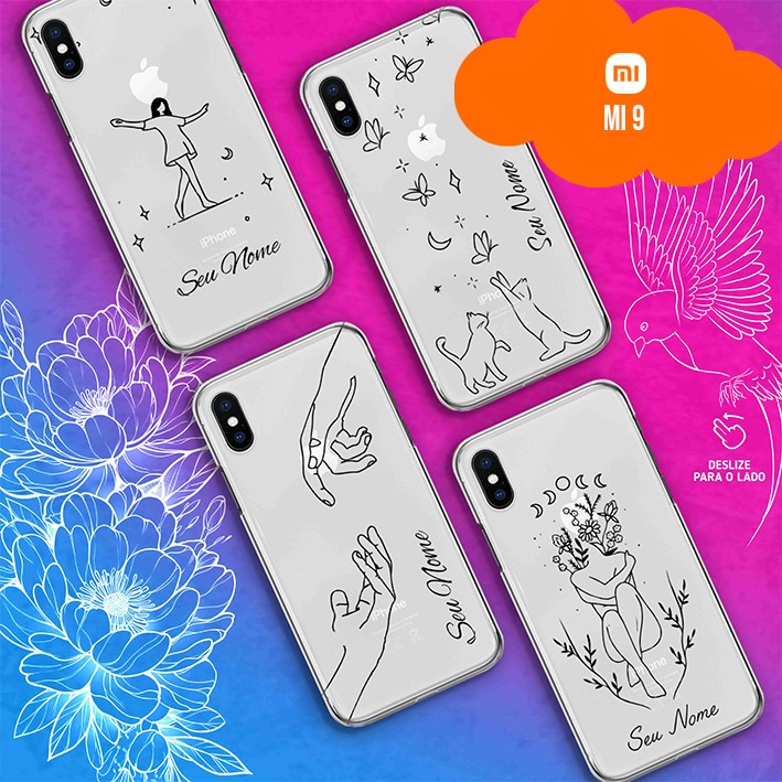 Capa Capinha Case Personalizada com Nome - Xiaomi Mi 9 - Fine Line Collection