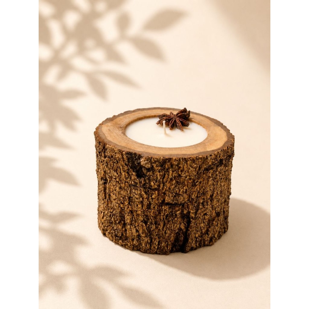 Vela Aromática Artesanal 45g Cera de Coco Vegetal | Madeira Natural | Lavanda | Origem