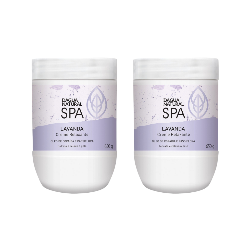 Kit 02 Creme Massagem SPA Lavanda Excelente Deslizamento 650g CADA Dagua Natural