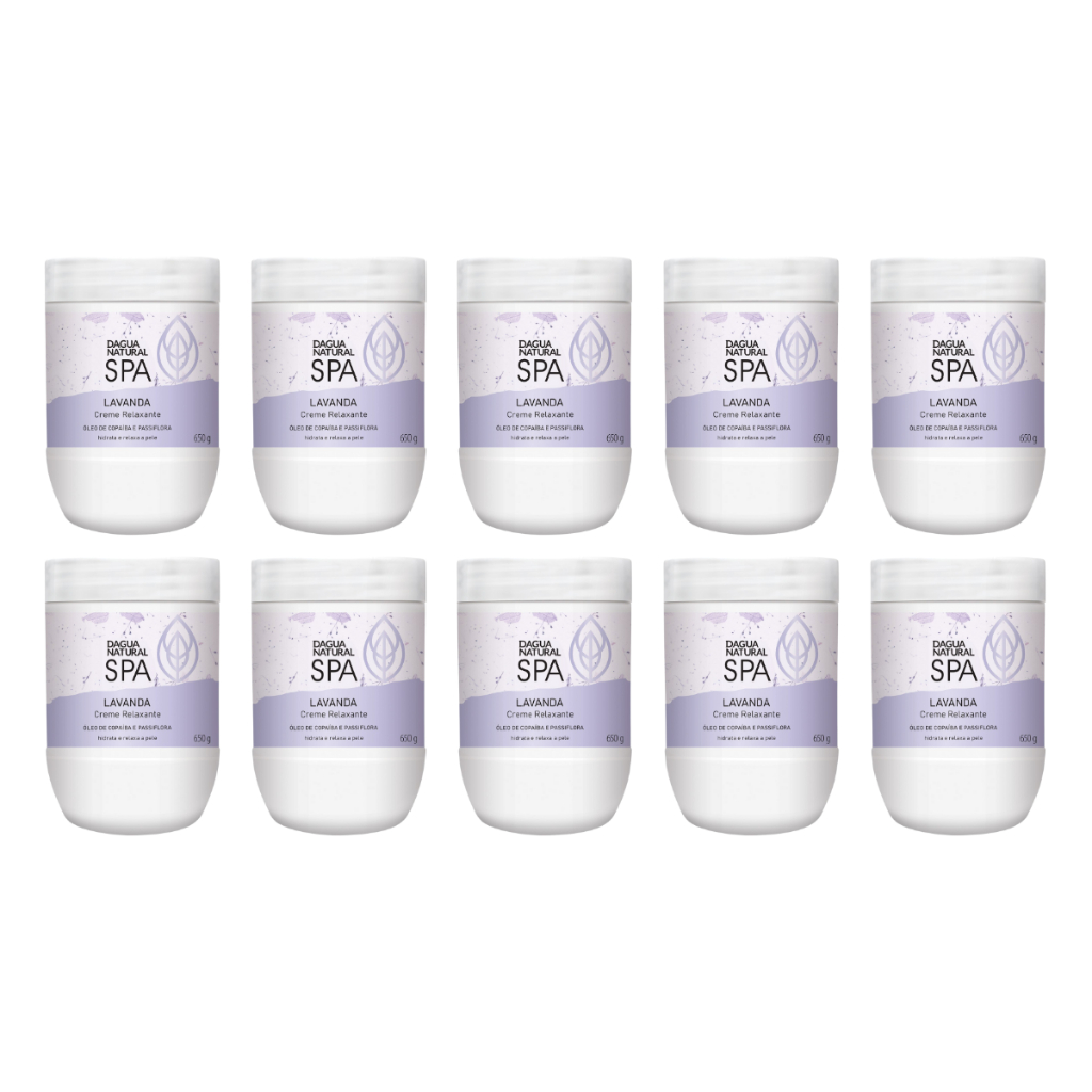 Kit 10 Un Creme Massagem Relaxante Lavanda Com Copaíba Dagua Natural