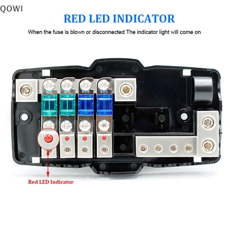 qo 24V 12V 30A 60A Fusível de Caixa Divisor Blo DC Distribuição LED Indicador Accessores Para Jogador de Carro Áudio Est