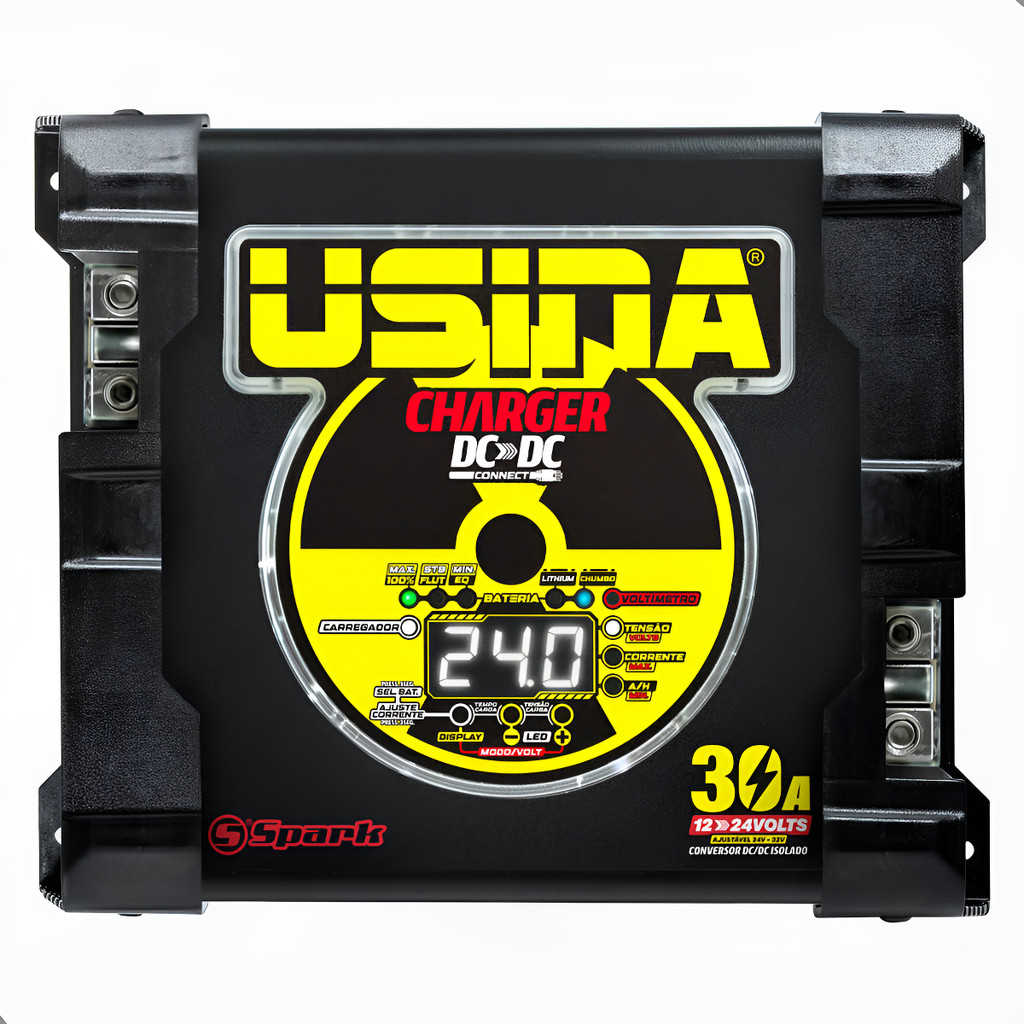 Conversor Usina Connect Charger DC-DC 12V/24V 30A Carregador de Bateria