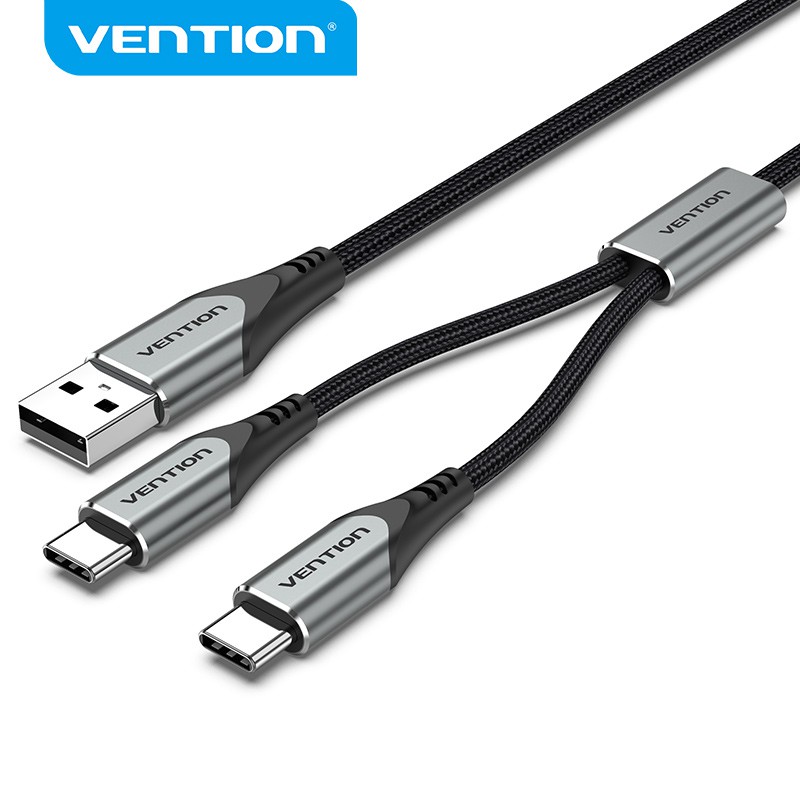 VENTION  Cable USB to Type C Male to Male 2 in 1 Fast Charging Cable