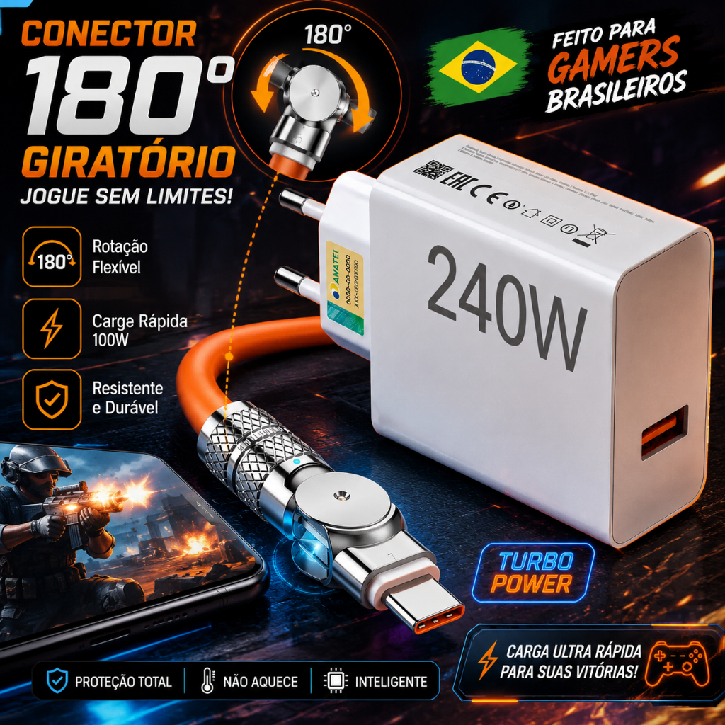 240W Turbo Charger Kit + Type-C Cable Fast Charging Universal Para Xiaomi Redmi Note E Poco X7 Android