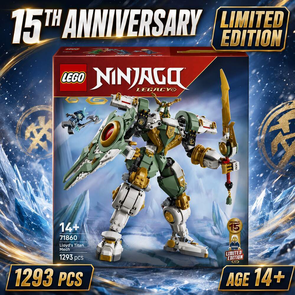 LEGO NINJAGO 71860 Lloyd's Titan Mech 15o Aniversário 1293PCS 3 Conjunto De Construção De Minifiguras Idade 14 +