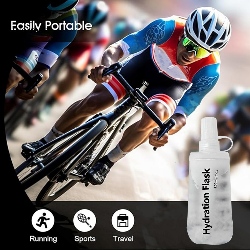 Long-lasting Water Bottle Foldable Collapsible Tpu Bpa Free Food Grade Leak-proof Easy to Clean Travel Flask Portable So