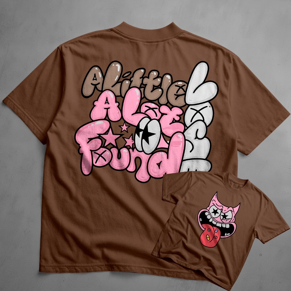 Camiseta Oversized A Little Love Found Masculina Graffiti Streetwear Estampa Grande Costas