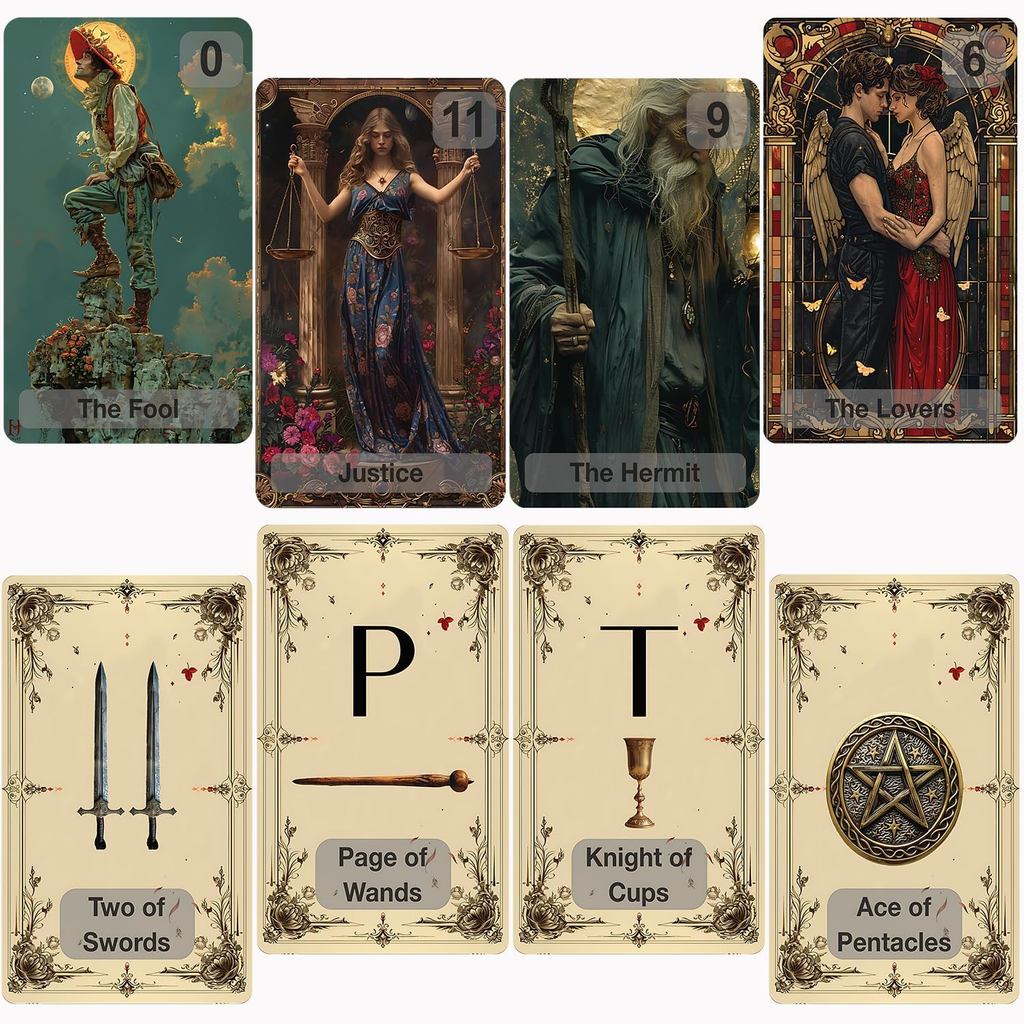 Eternal Arcana Tarot Deck, a Minimalist 78-Card Deck, Tarot Cards with Guidebook, is a Modern Tarot Deck for Divination