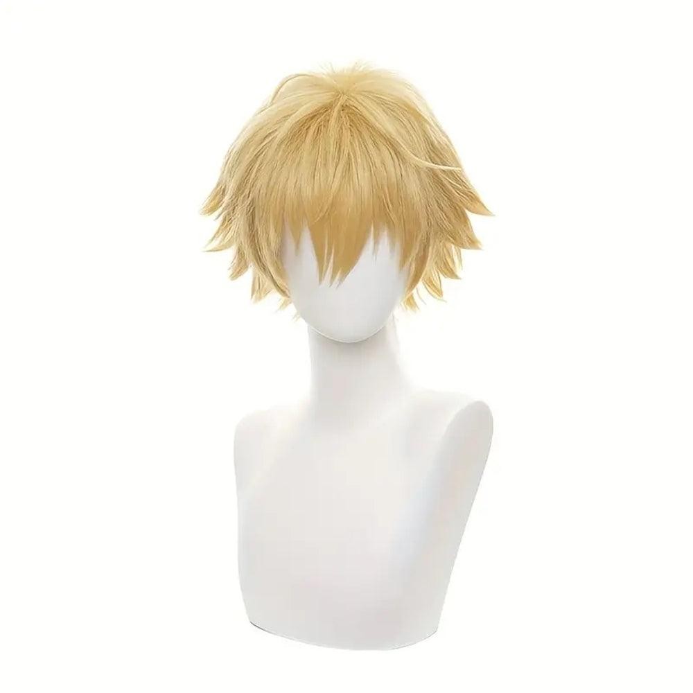 Peruca Cosplay Fantansia Denji Chainsaw Man 35 Cm Pronta Entrega + Wig Cap Ajustável Adulto Infantil Resistente ao Calor