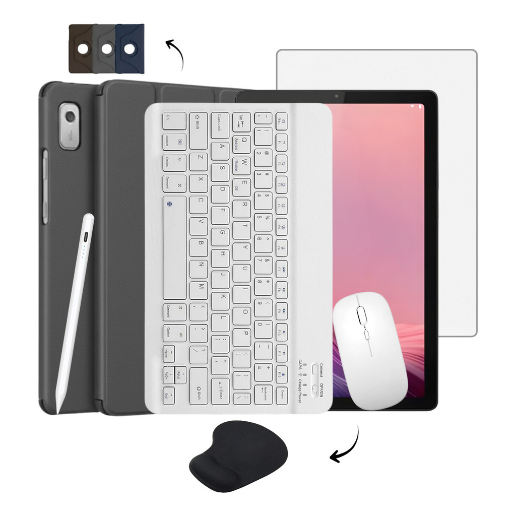 Kit Capa Pelicula Caneta Teclado E Mouse E Pad Para Tab M9