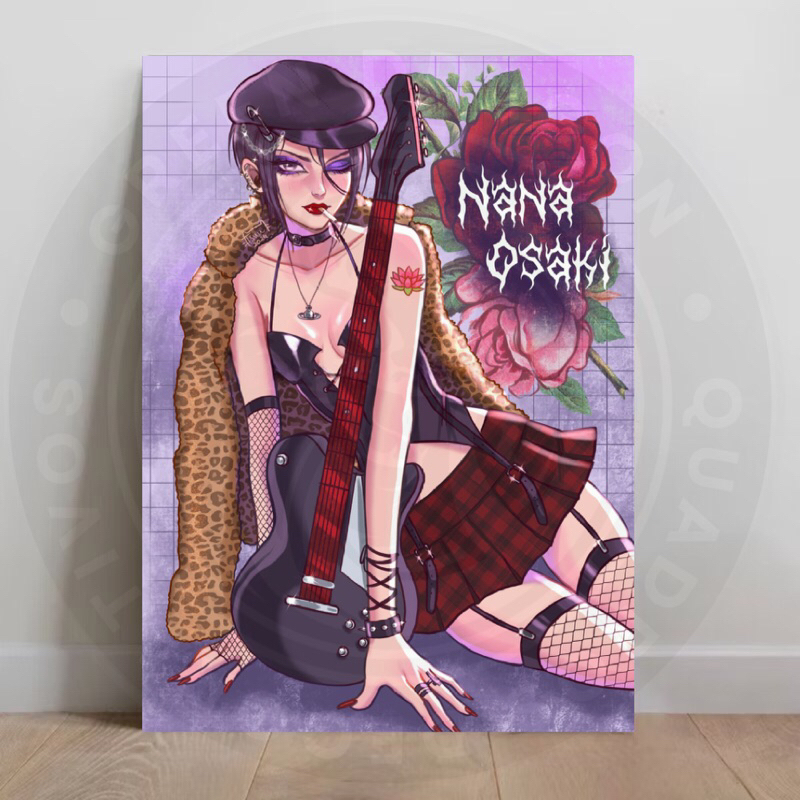 Placas decorativas Nana Vintage Japão quadro anime Nana Black Stones Japan Design