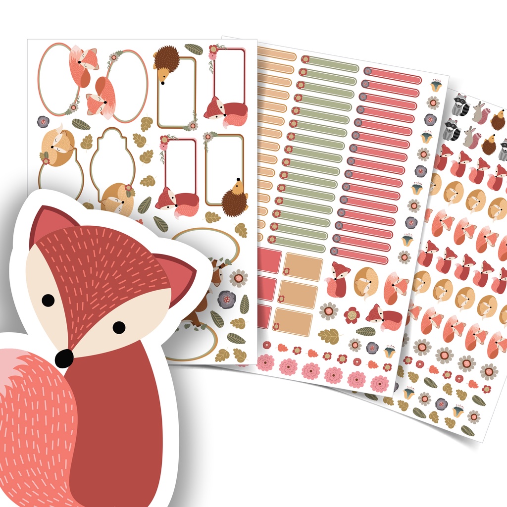 Etiqueta Escolar Animais Raposinha Personalizadas Nome Adesivo Material Escolar