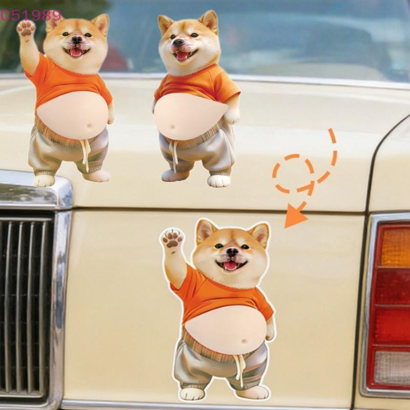 [kaan] 3D Kawaii Cachorro Barriga Stiers Espremíveis Autoadesivos Animal Para Relaxamento Do Estresse Material Escolar D