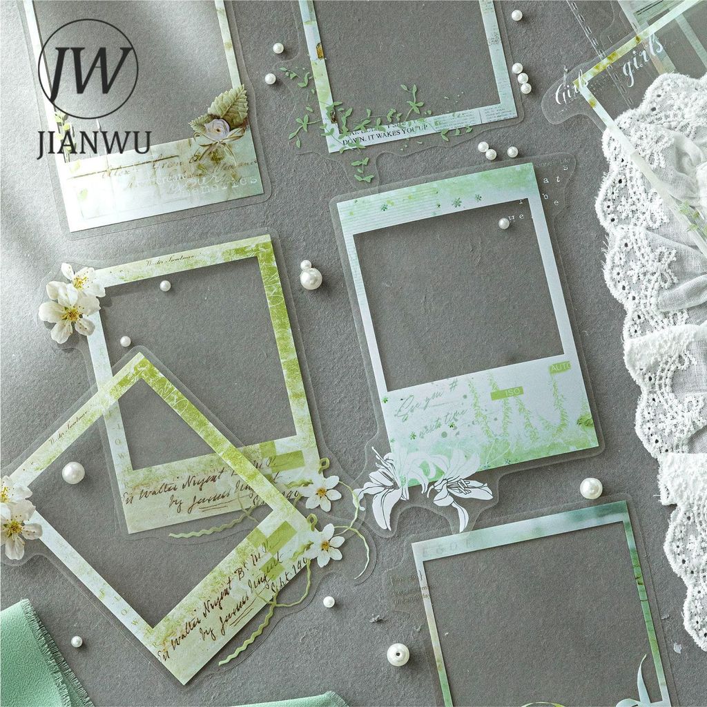 JIANWU Moldura De Flor Vintage Borda Material De Paisagem Colagem Scrapbooking Adesivo Para Animais De Estimação Criativ