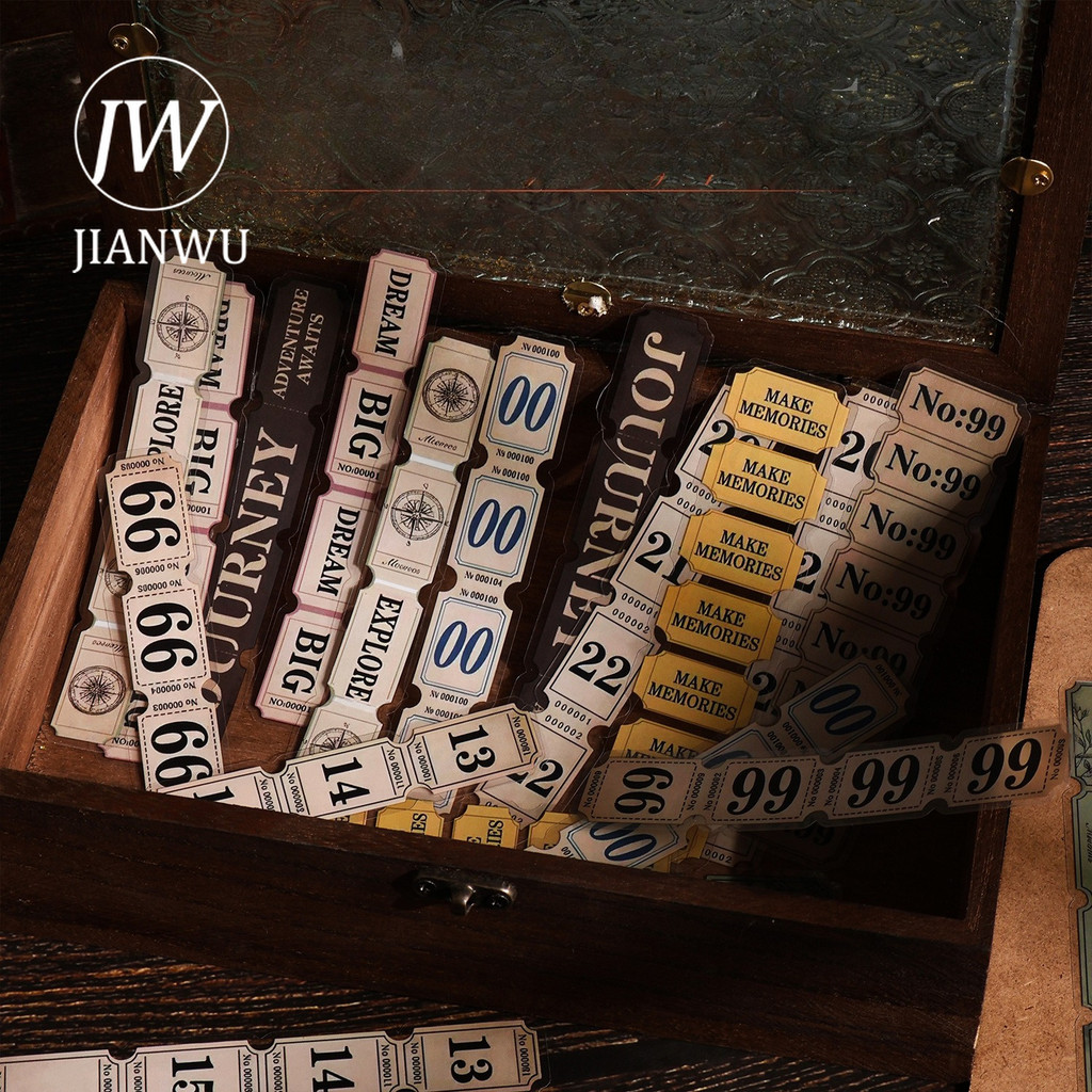 JIANWU Régua De Vida Vintage , Etiqueta De Conta , Material De Paisagem , Colagem , Scrapbooking , Adesivo Para Animais
