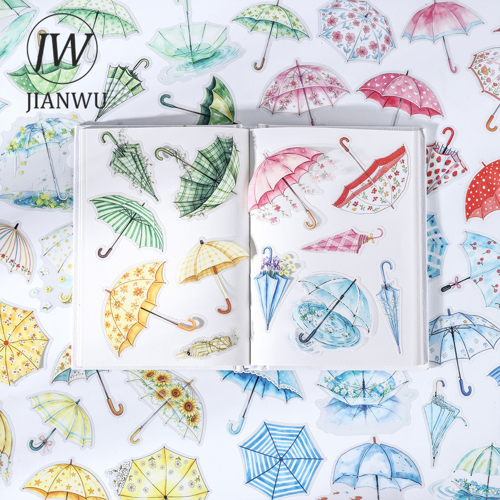 JIANWU Guarda-Chuva Colorido Vintage , Material De Paisagem , Colagem , Scrapbooking , Adesivo Para Animais De Estimação