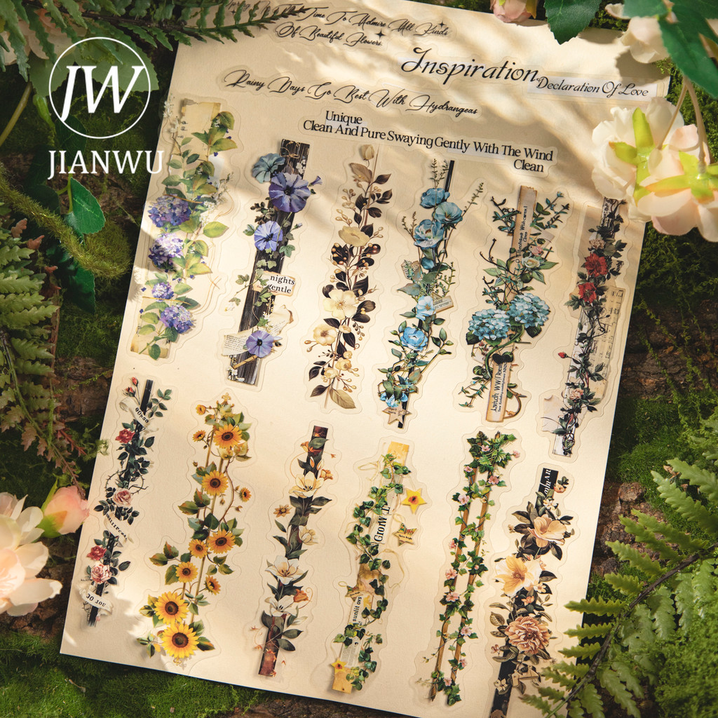 JIANWU Série De Videiras Fluidas Planta Vintage Fluindo Material De Paisagem Colagem Adesivo Para Animais De Estimação C