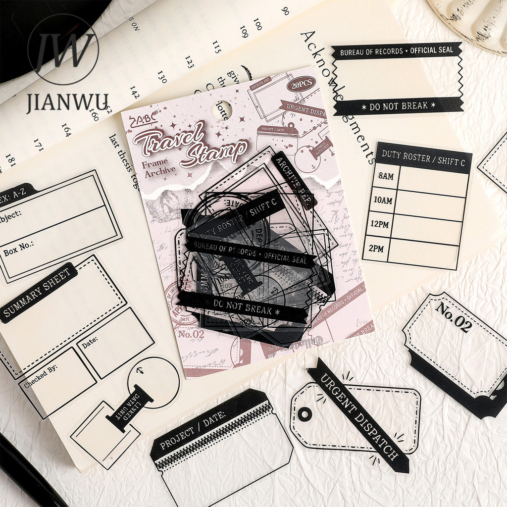 JIANWU Etiqueta De Borda Oca Vintage , Material De Paisagem , Colagem , Scrapbooking , Adesivo Para Animais De Estimação