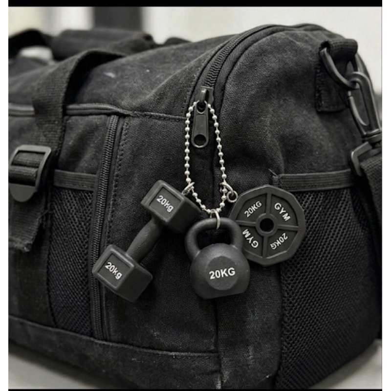 Kit 3 Chaveiro Fitness - Versão Mini Halter, Kettlebell e Anilhas - Variadas Cores Chaveiro de academia