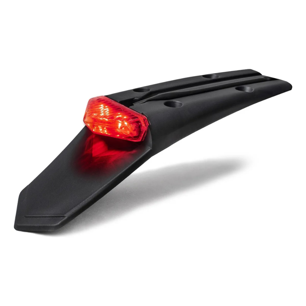 Rabeta LED Moto AMX Universal Trilha Motocross Enduro Lente Vermelha Cristal Resistente Acessório