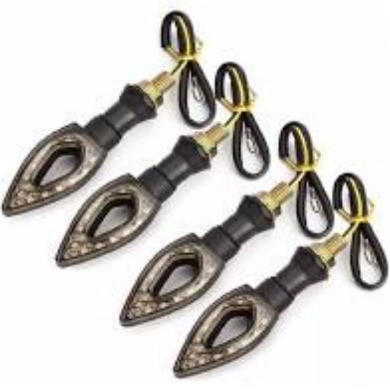 4 Piscas Setas De Moto Led Flecha Cristal Esportiva Universal