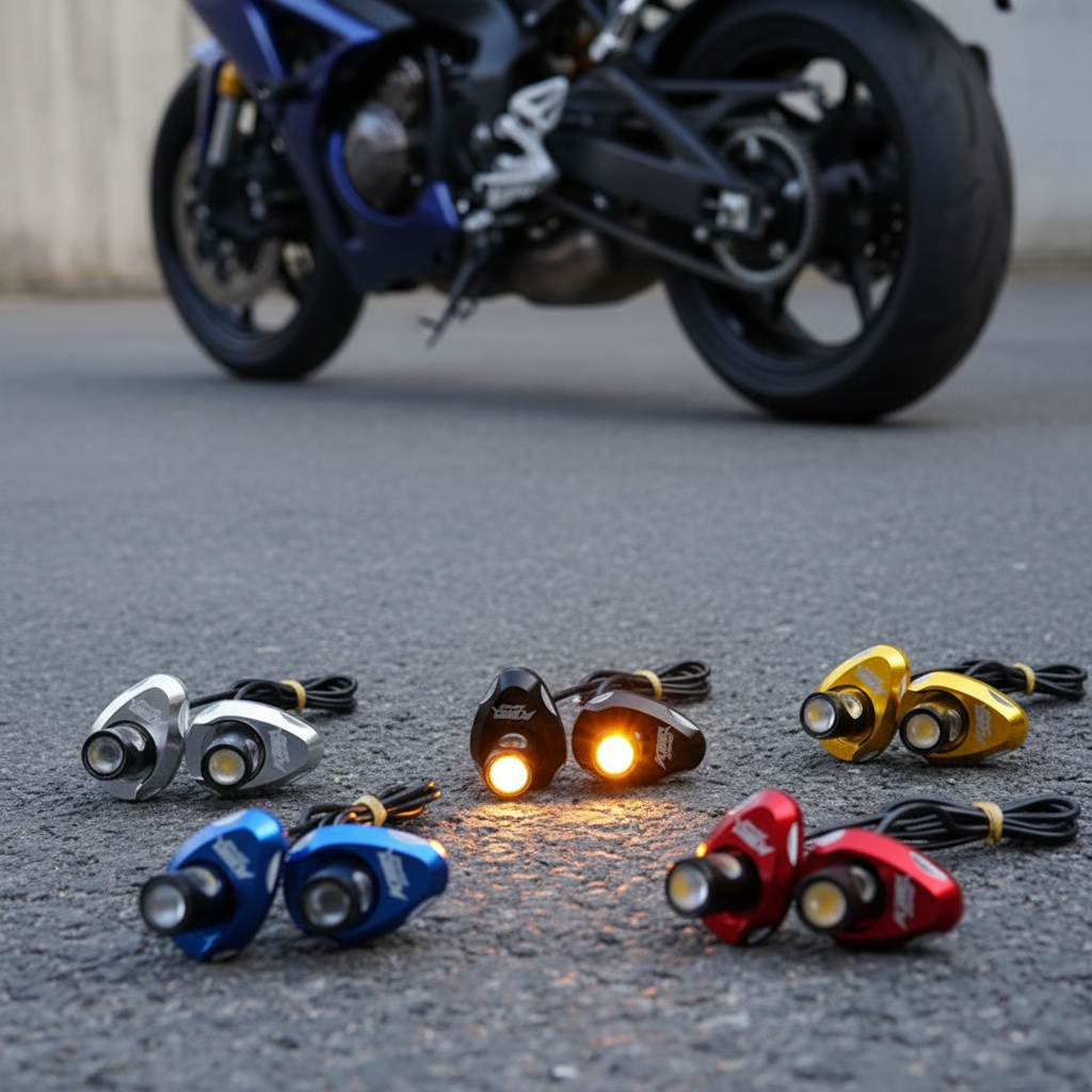 Sinais de Giro Laterais Mini LED Universais para Motos Yamaha LC Y15 Y16 R15 R25 e Honda ADV RS150
