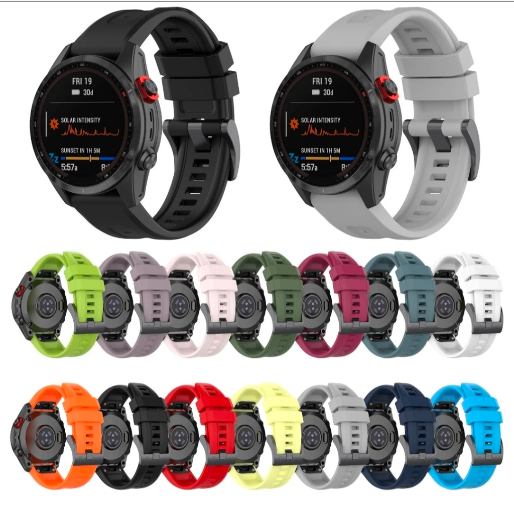 Pulseira de silicone para Garmin Fenix 3, 4, 5, 6, 7, 8, Quickfit, 22mm e 26mm/ Forerunner 745 935 945 955 965 970