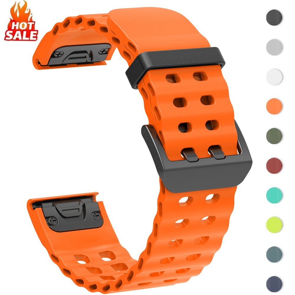 Pulseira De Silicone De 22mm 26mm Para Garmin Fenix 8 47mm 51mm 7X 7 6X 6Pro 5 5X Forerunner 965 955 945