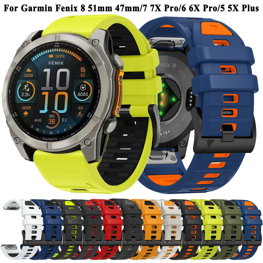 Pulseira de Silicone oficial para Garmin Fenix 8 E 7 7X Pro 6 6X Pro 5 5X Plus TACTIX DELTA D2 instinto 2 2X Forerunner 965 955 22mm 26mm Quickfit Watch Band