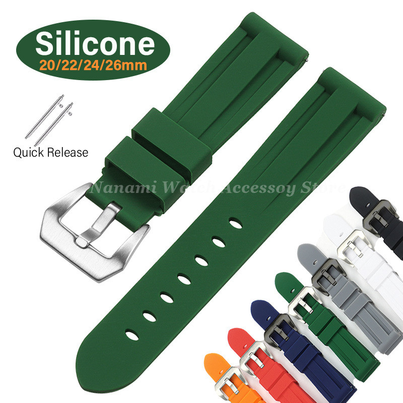 Pulseira De Relógio Esportivo De Silicone À Prova D'água 20mm 22mm 24mm 26mm Liberação Rápida Pulseira masculina de