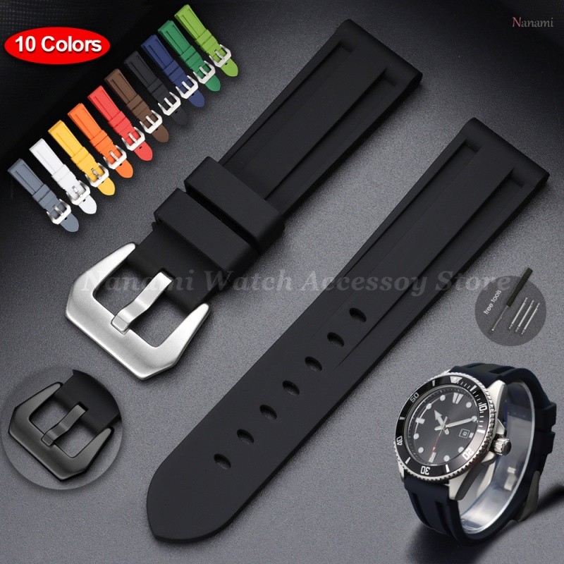 Pulseira De Relógio De Silicone Esportiva À Prova D'água 20mm 22mm 24mm 26mm Substituição De Borracha Universal Colorida