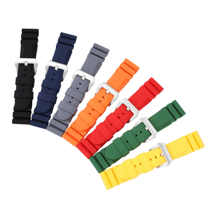 22mm 24mm 26mm Pulseira De Relógio De Silicone De Alta Qualidade Universal Substituição Borracha À Prova Dwaterproof Águ