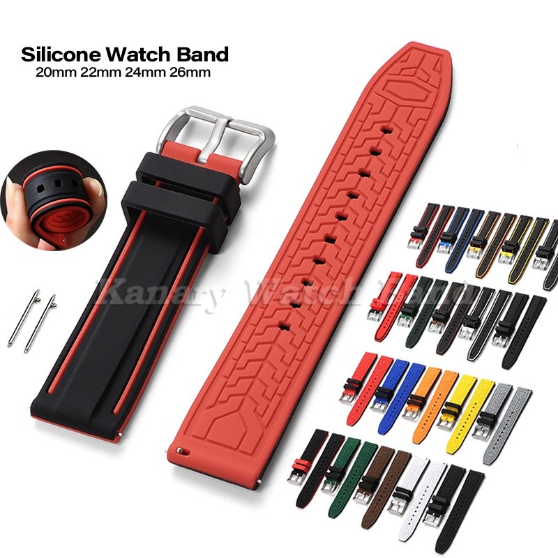 20mm 22mm 24mm 26mm Pulseira De Relógio De Silicone Macio De Liberação Rápida Smartwatch Inteligente Universal De Borrac