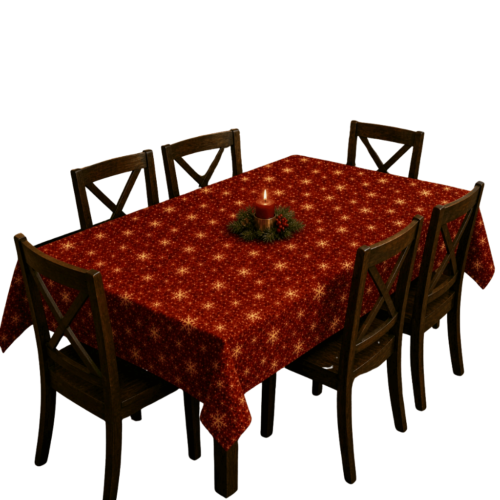 Toalha Oxford Fios Dourados Premium Exclusiva 6 Lugares 2,20x1,50m Natalina para Mesa Posta e Jantar