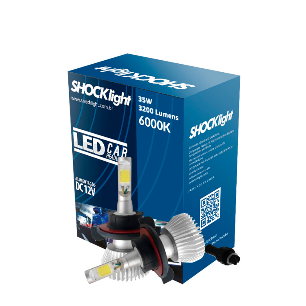 Par Lâmpada Ledcar Headlight H1 H3 H4 H7 H8 H11 H13 H27 HB3 HB4 6000k 12v 35w 3200lm