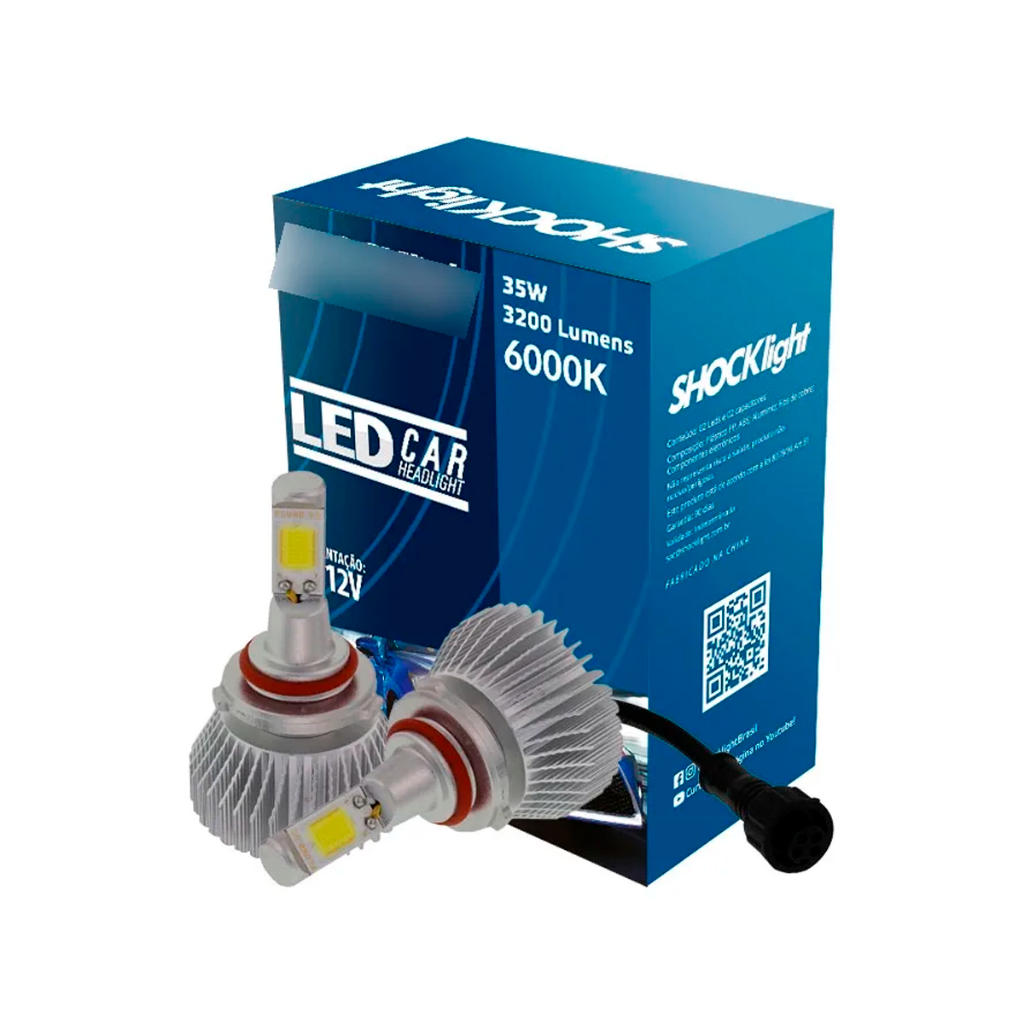 Par Lâmpada Ledcar Headlight H1 H3 H4 H7 H8 H11 H13 H27 HB3 HB4 6000k 12v 35w 3200lm