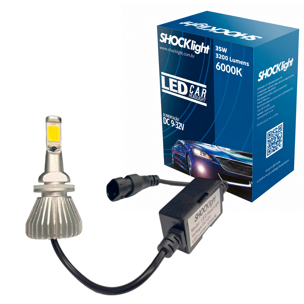 Par Lâmpada Ledcar Headlight H1 H3 H4 H7 H8 H11 H13 H27 HB3 HB4 6000k 12v 35w 3200lm