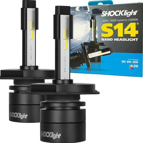 Lâmpada Super Led Farol S14 Headlight Nano Shocklight H11 Branco